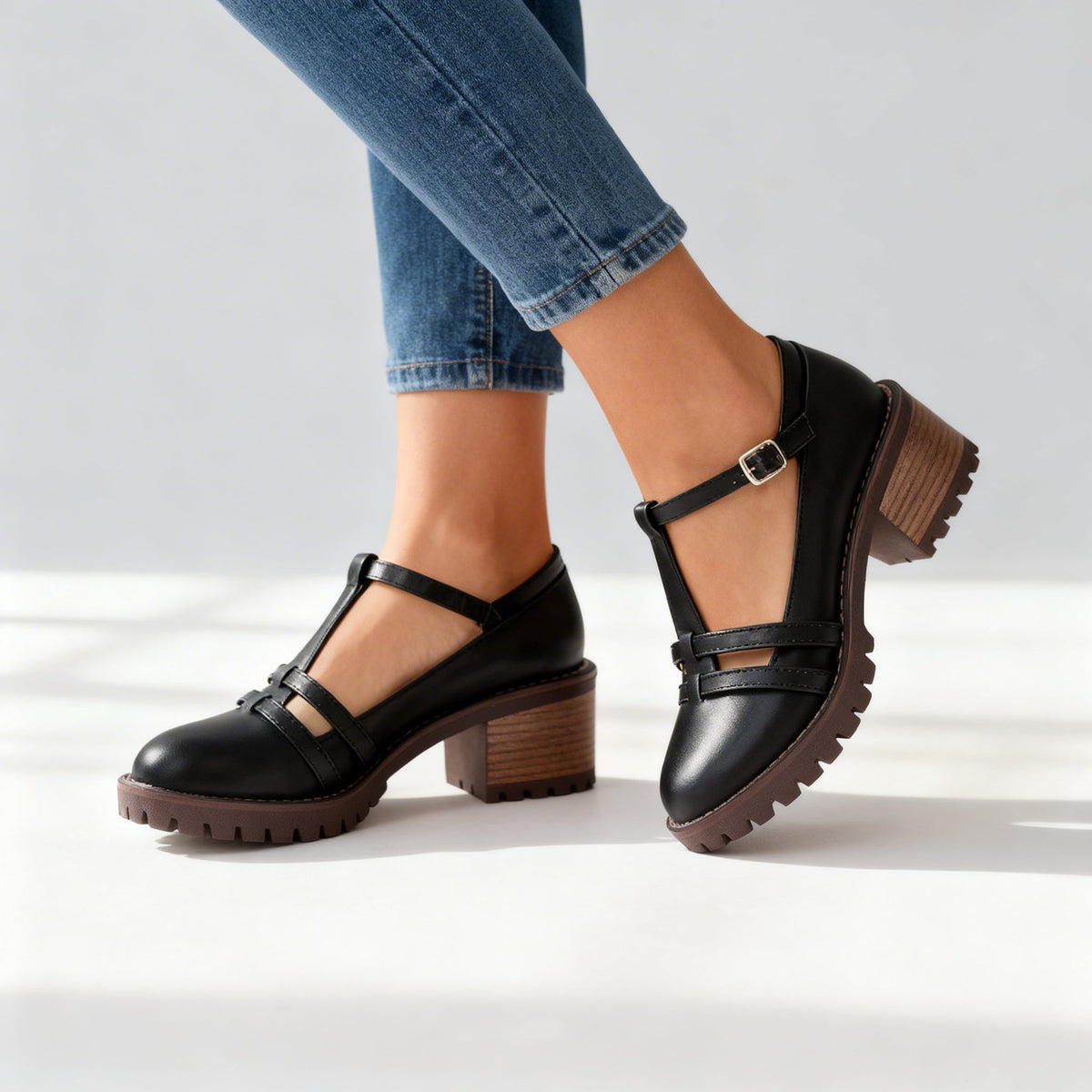 Bonnie T-Strap Loafers - By Qivii