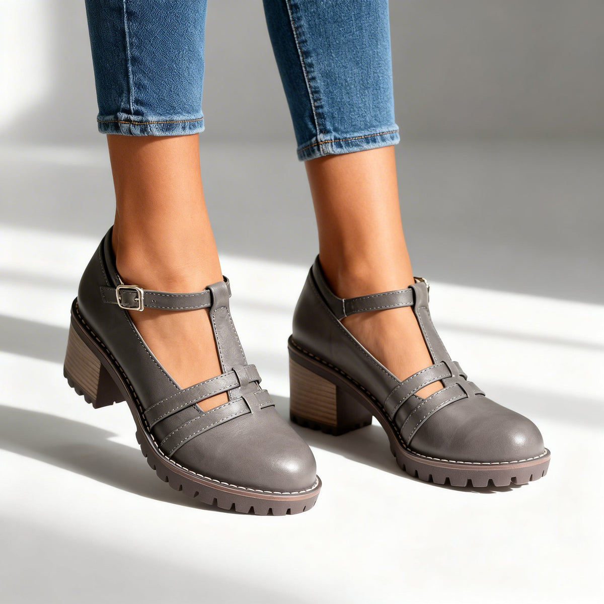 Bonnie T-Strap Loafers - By Qivii