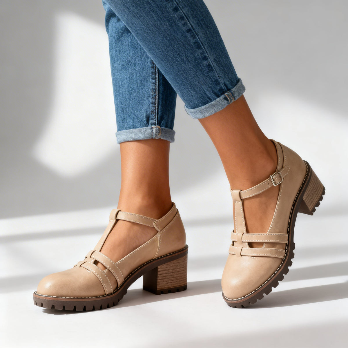 Bonnie T-Strap Loafers - By Qivii