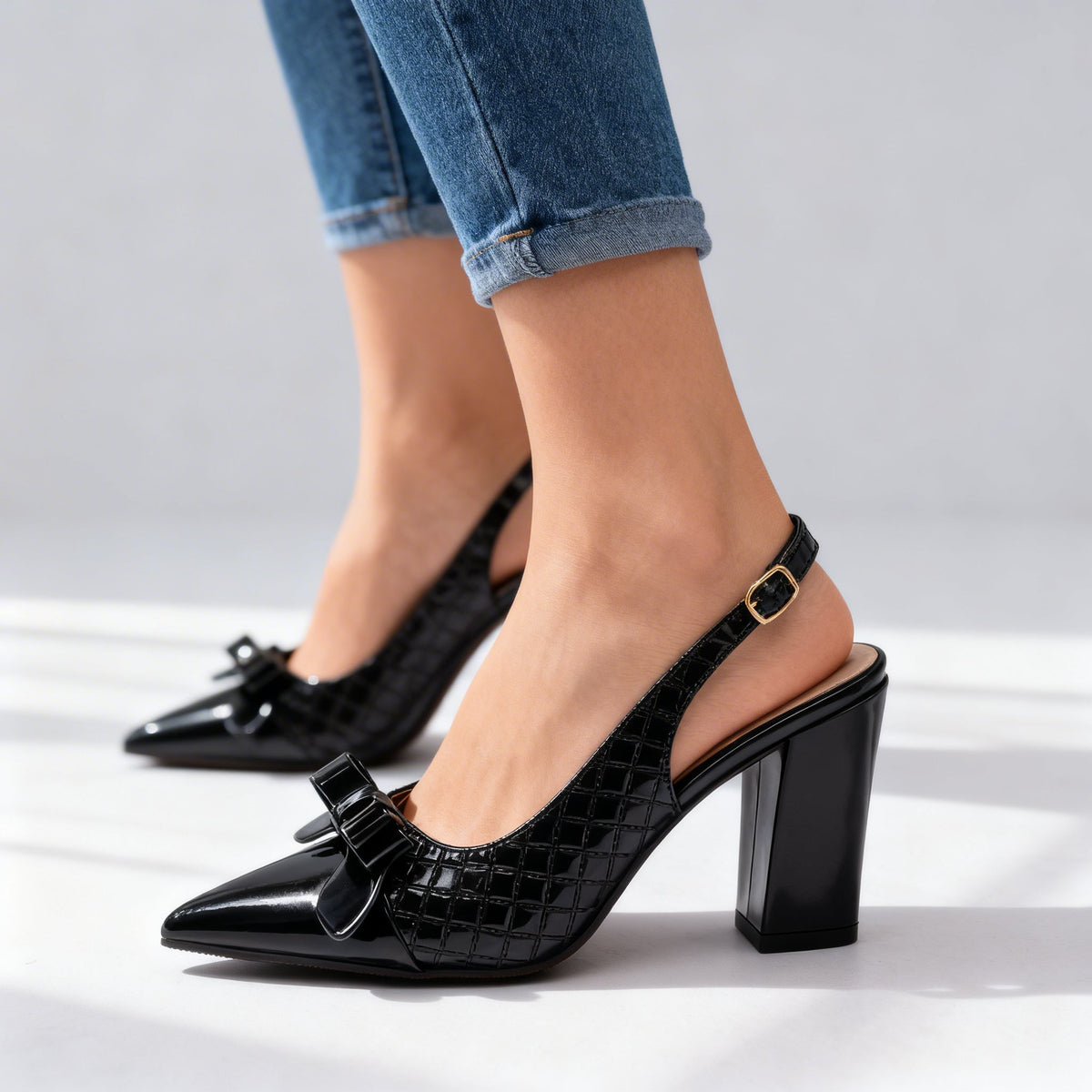 Kristine Bow-Tie Spring Heels - By Qivii