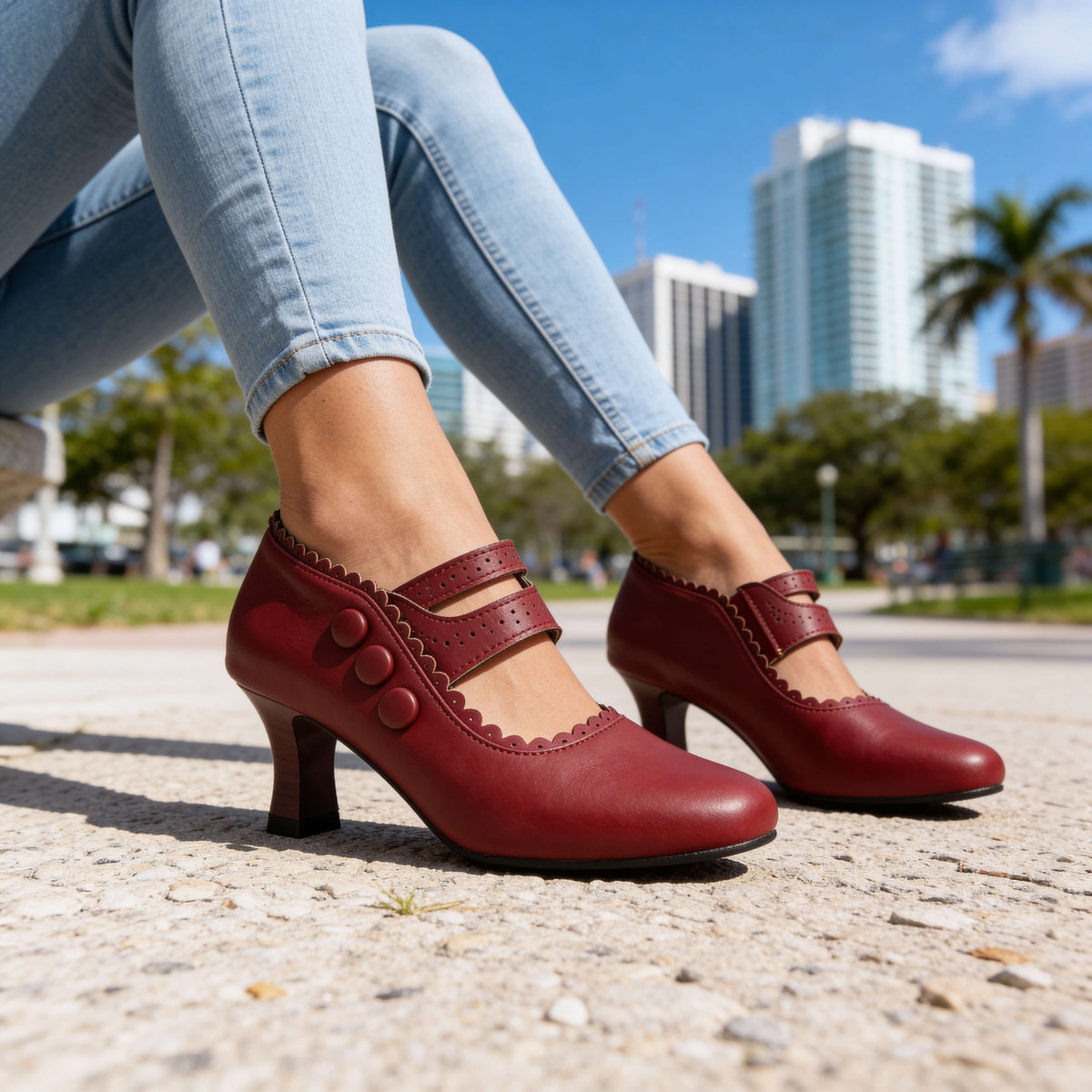 Dolly Button Strap Loafers - By Qivii