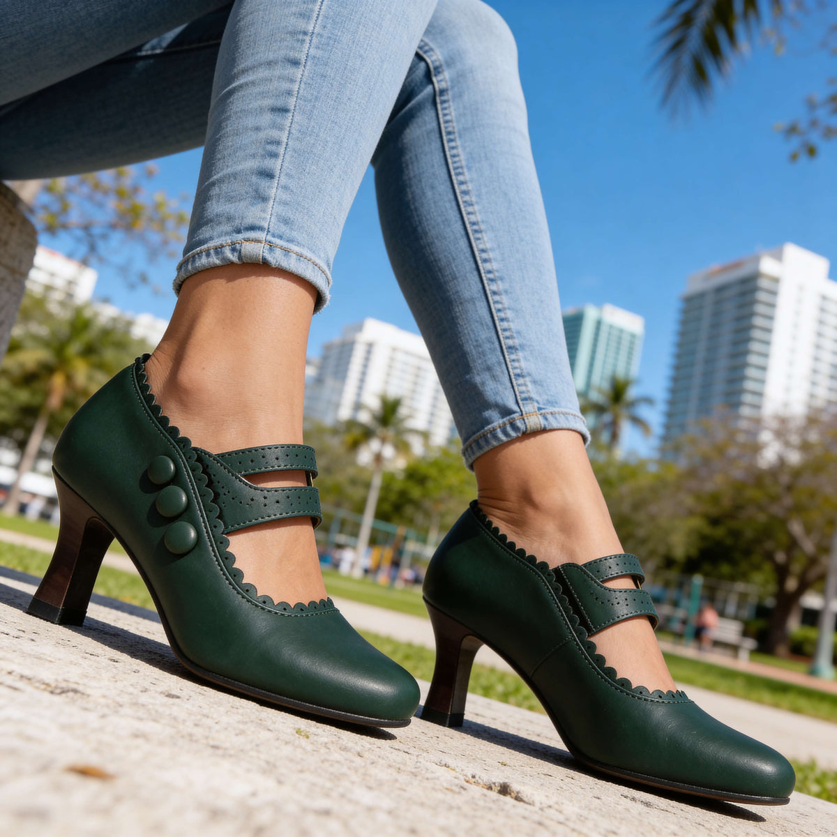 Dolly Button Strap Loafers - By Qivii