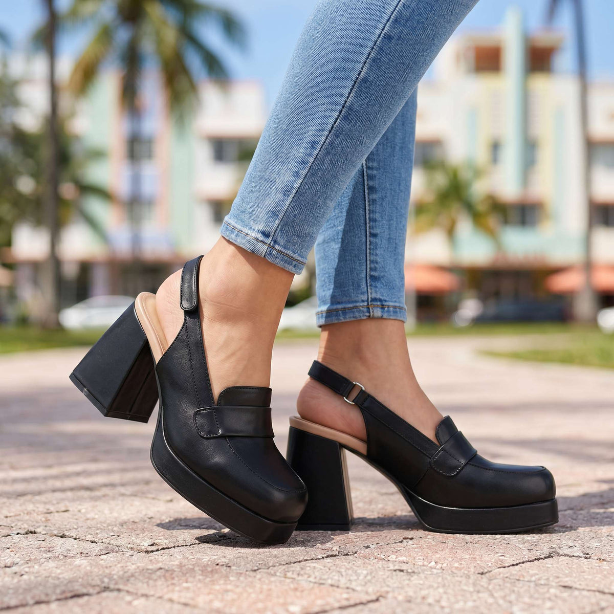 Alicia Slingback Heels - By Qivii
