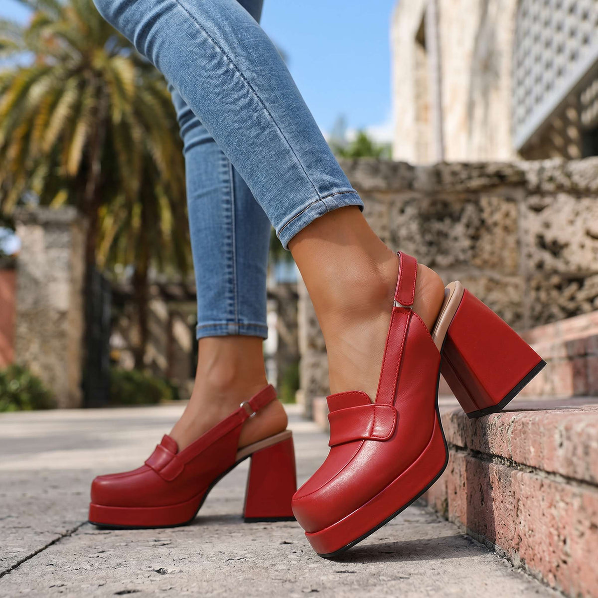 Alicia Slingback Heels - By Qivii