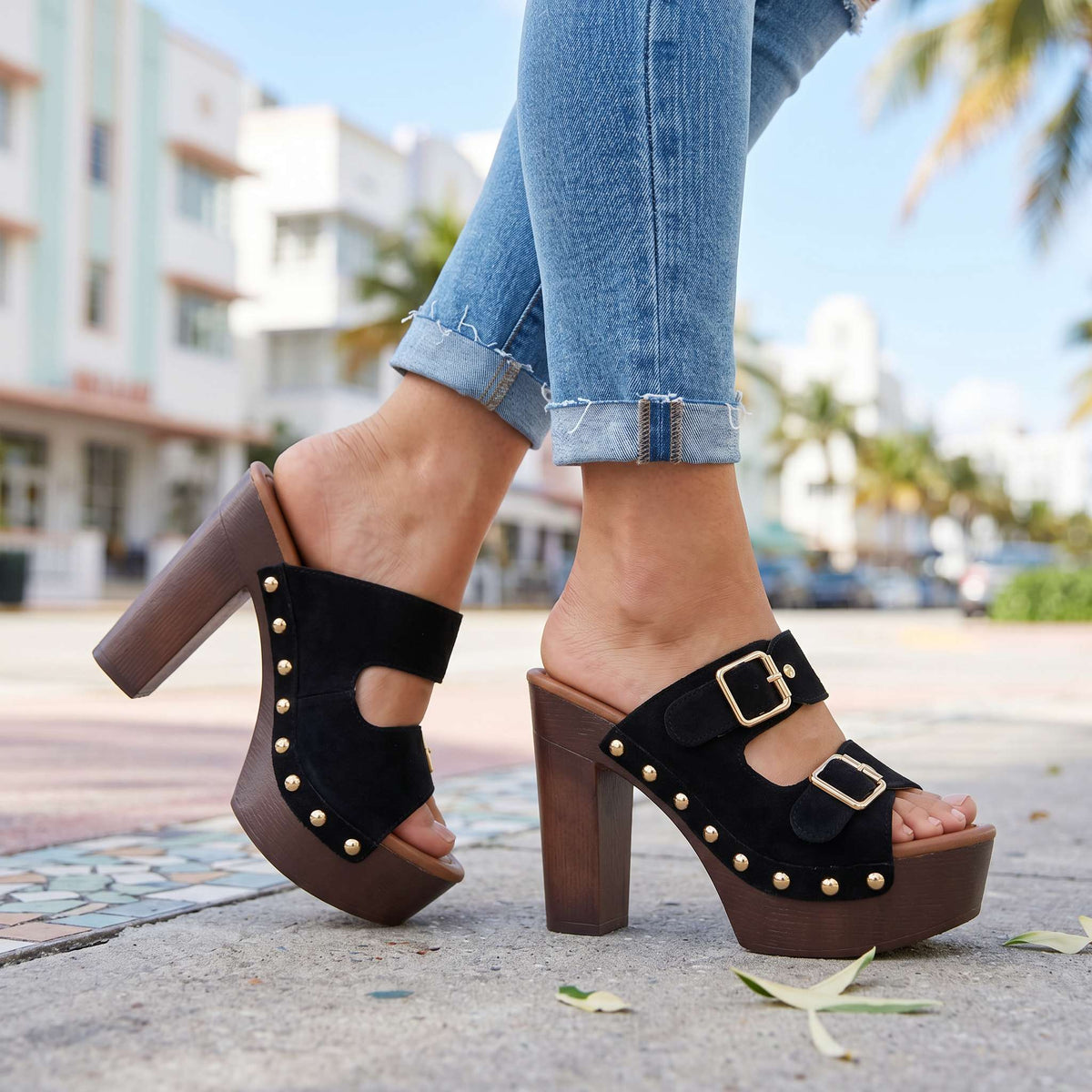 Veronica Buckle Strap Heels - By Qivii