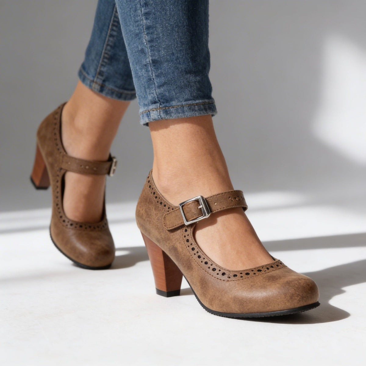 Stella Brogue Buckle Loafers - By Qivii