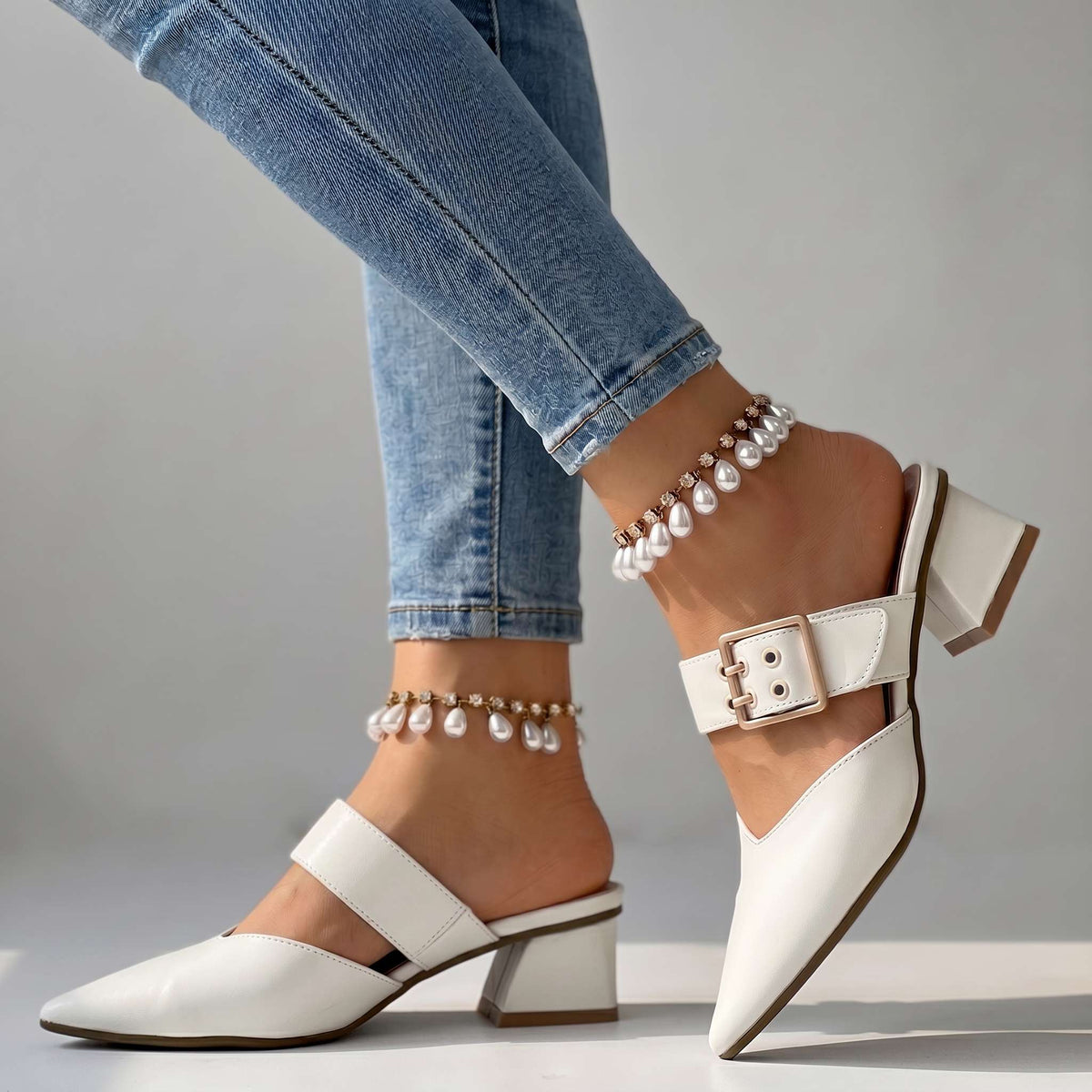 Camilla Buckle Mules - By Qivii