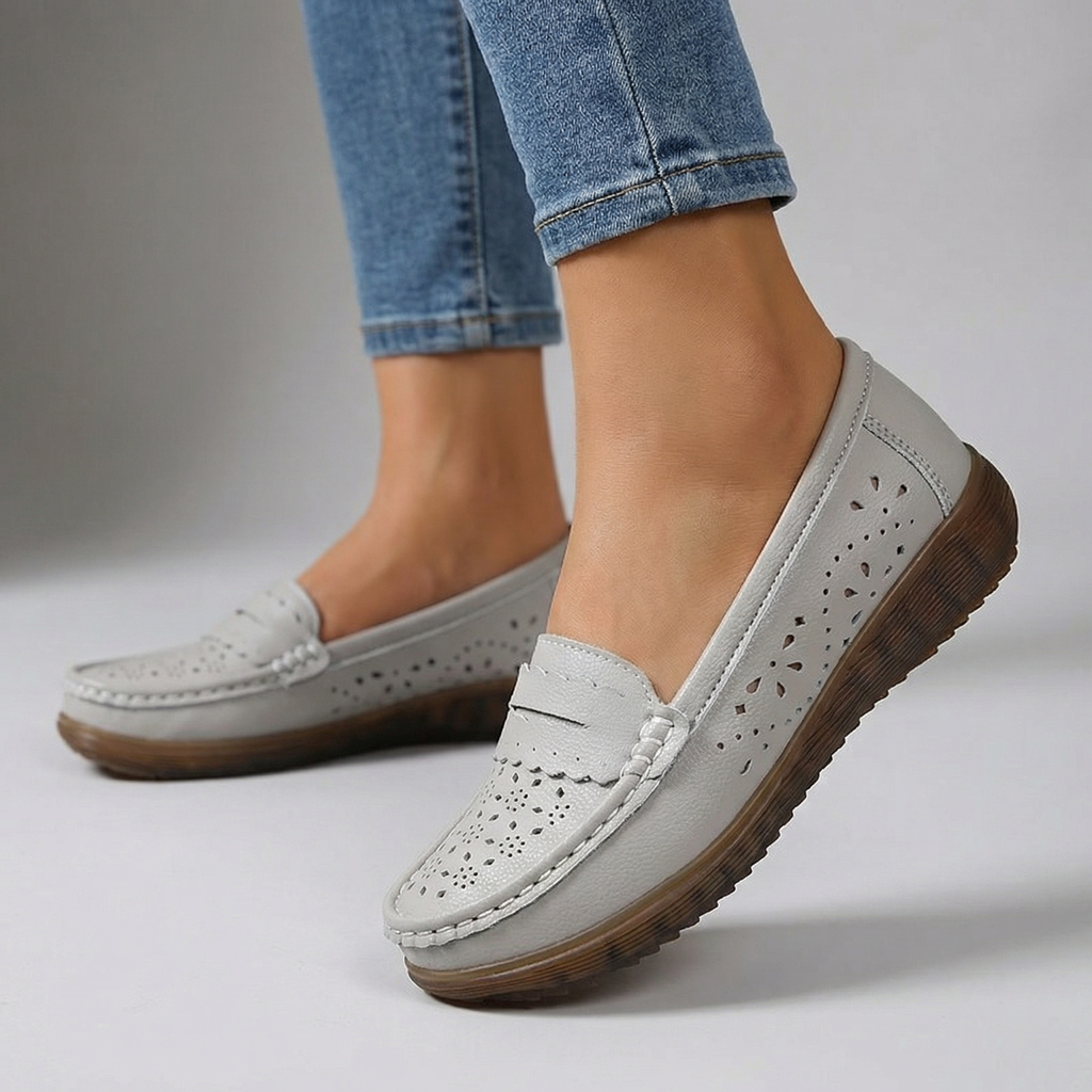 Amara Orthopedic Perforated Loafers - By Qivii