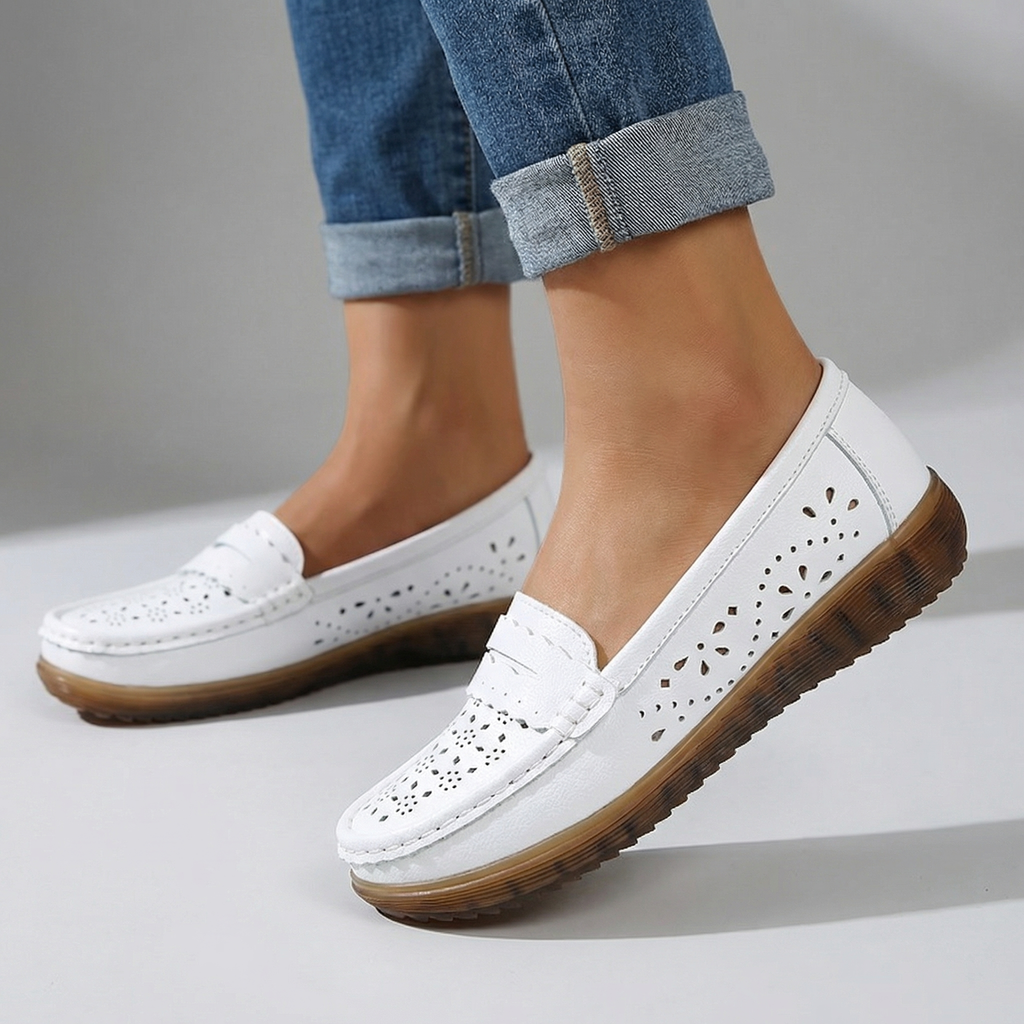 Amara Orthopedic Perforated Loafers - By Qivii