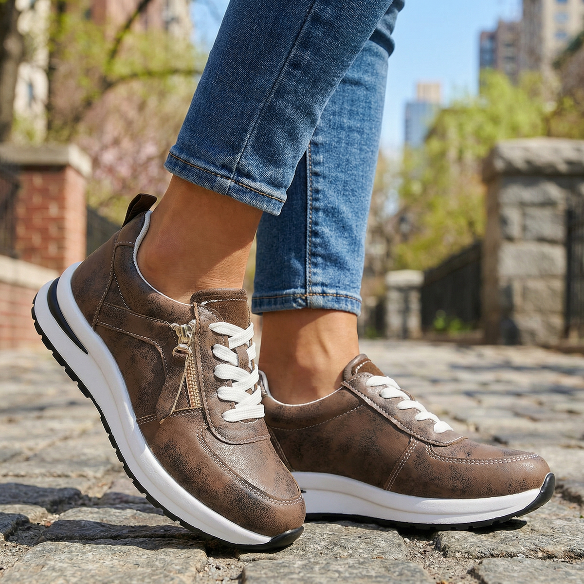 Kelly Comfort Wedge Sneakers - By Qivii