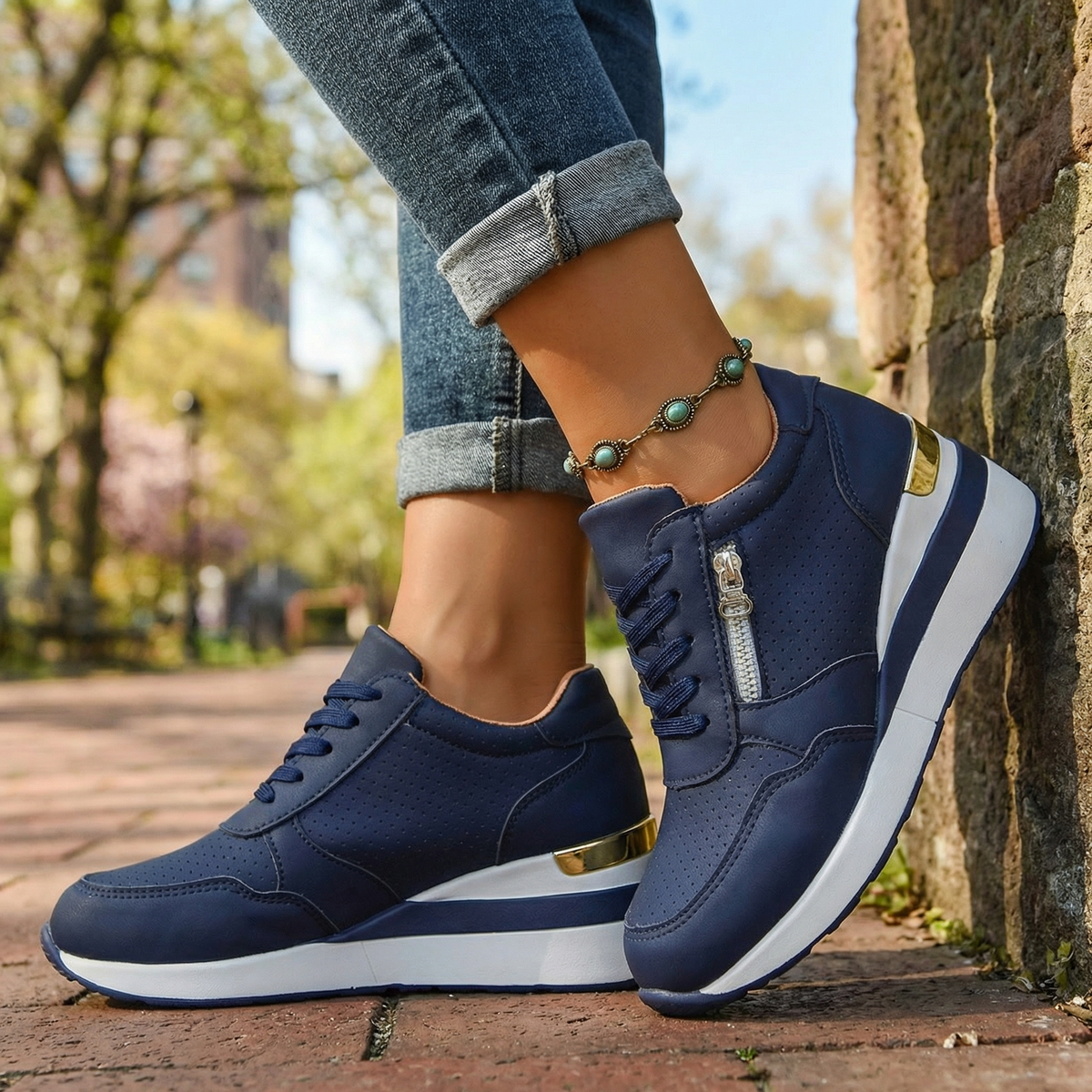 Elara Wedge Sneakers - By Qivii