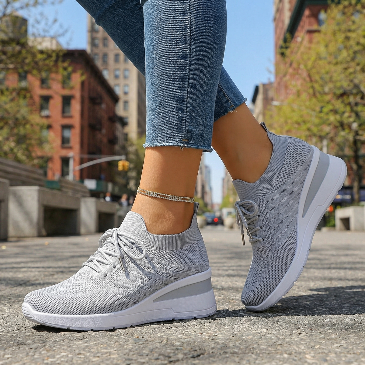 Nerina Knit Sneakers - By Qivii