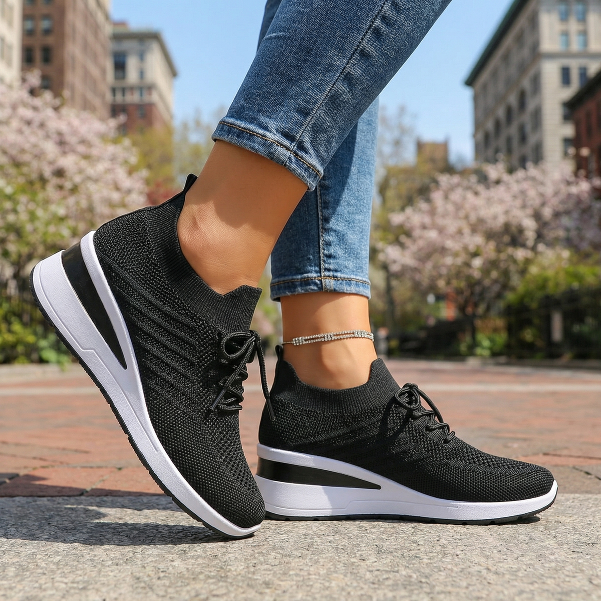 Nerina Knit Sneakers - By Qivii
