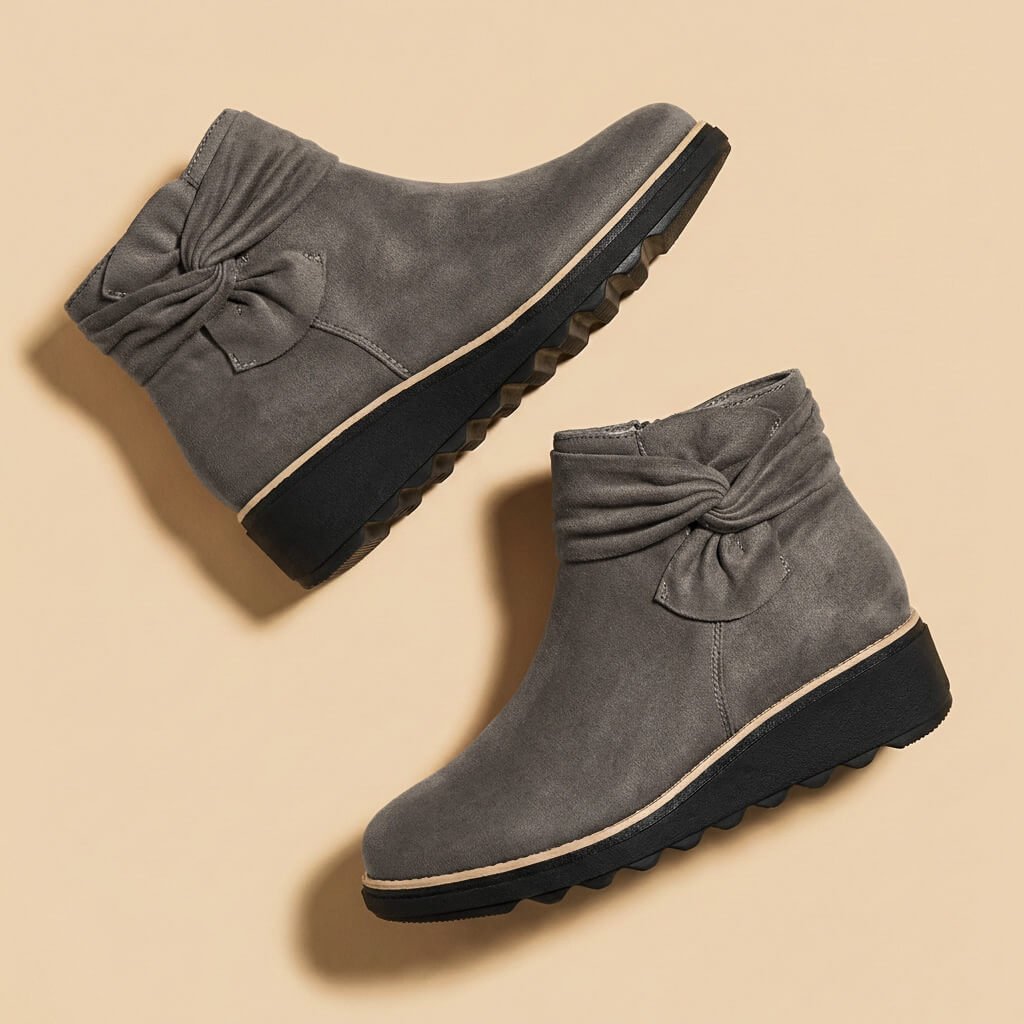 Penelope Suede Bow Boots - By Qivii