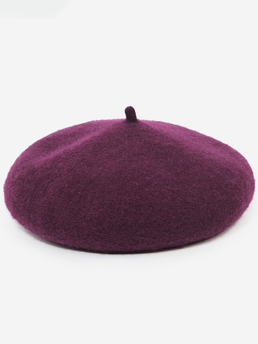 Fashionable Autumn And Winter Retro Wool Beret Hat - By Qivii