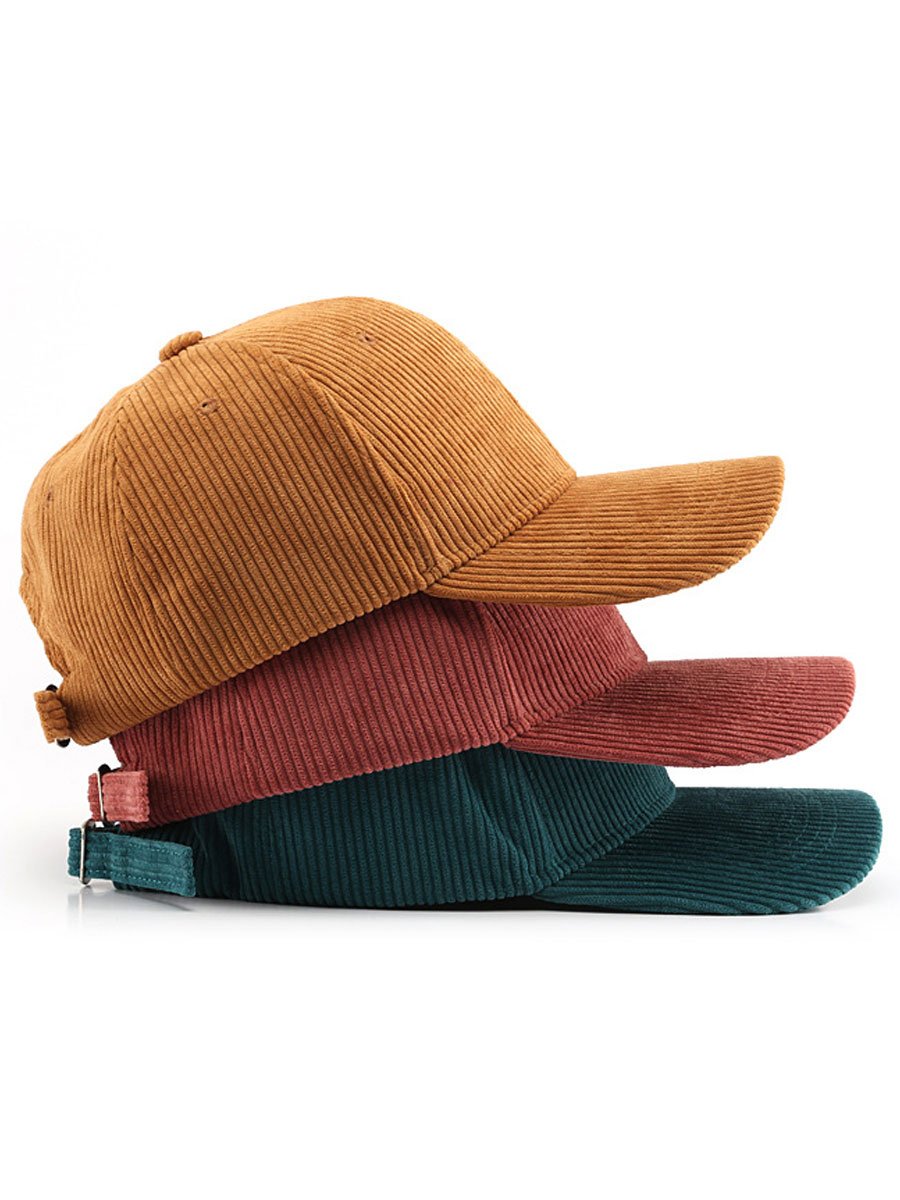 Casual Retro Corduroy Sports Warm Baseball Cap - By Qivii