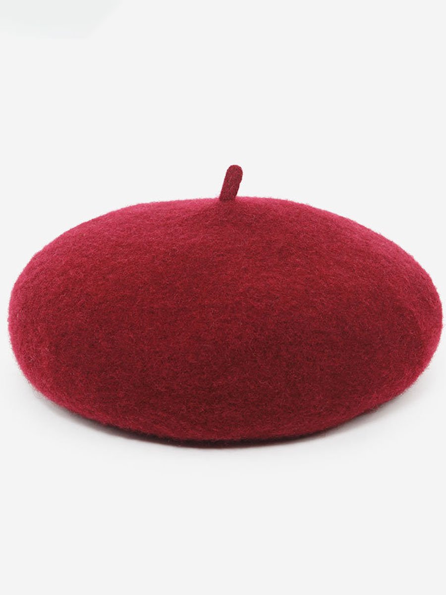 Fashionable Autumn And Winter Retro Wool Beret Hat - By Qivii