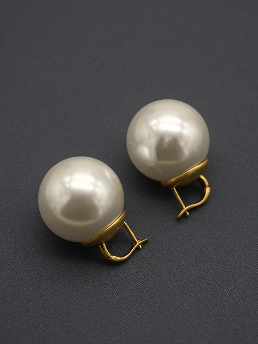 High Quality French Oversized Pearl Earrings - By Qivii