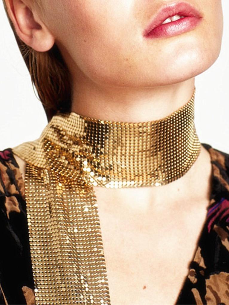 Elegant Textured Metal Sequin Long Scarf - By Qivii