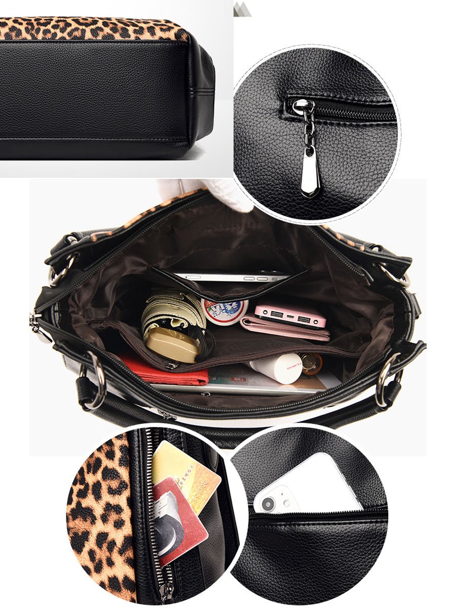 Casual Leopard Print Zebra Shoulder Bag - By Qivii