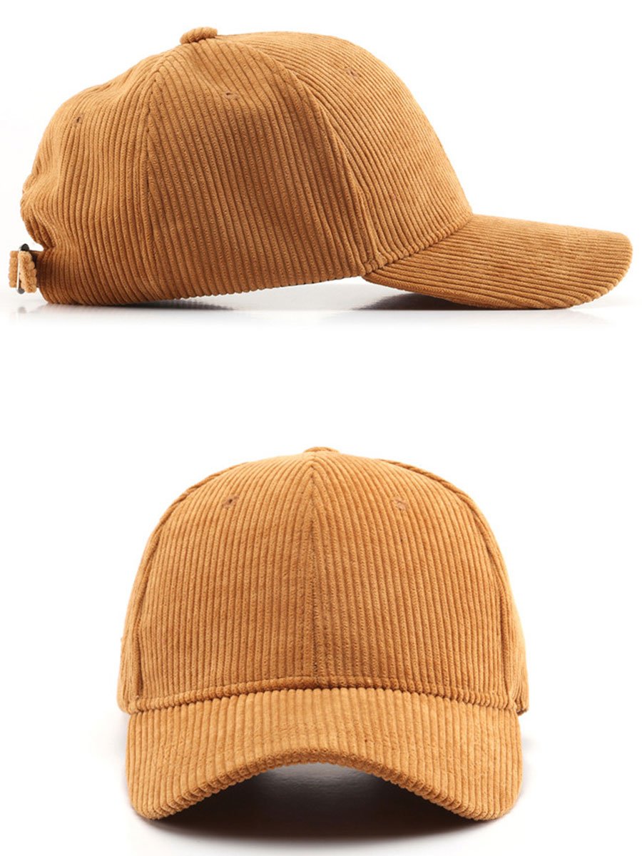 Casual Retro Corduroy Sports Warm Baseball Cap - By Qivii