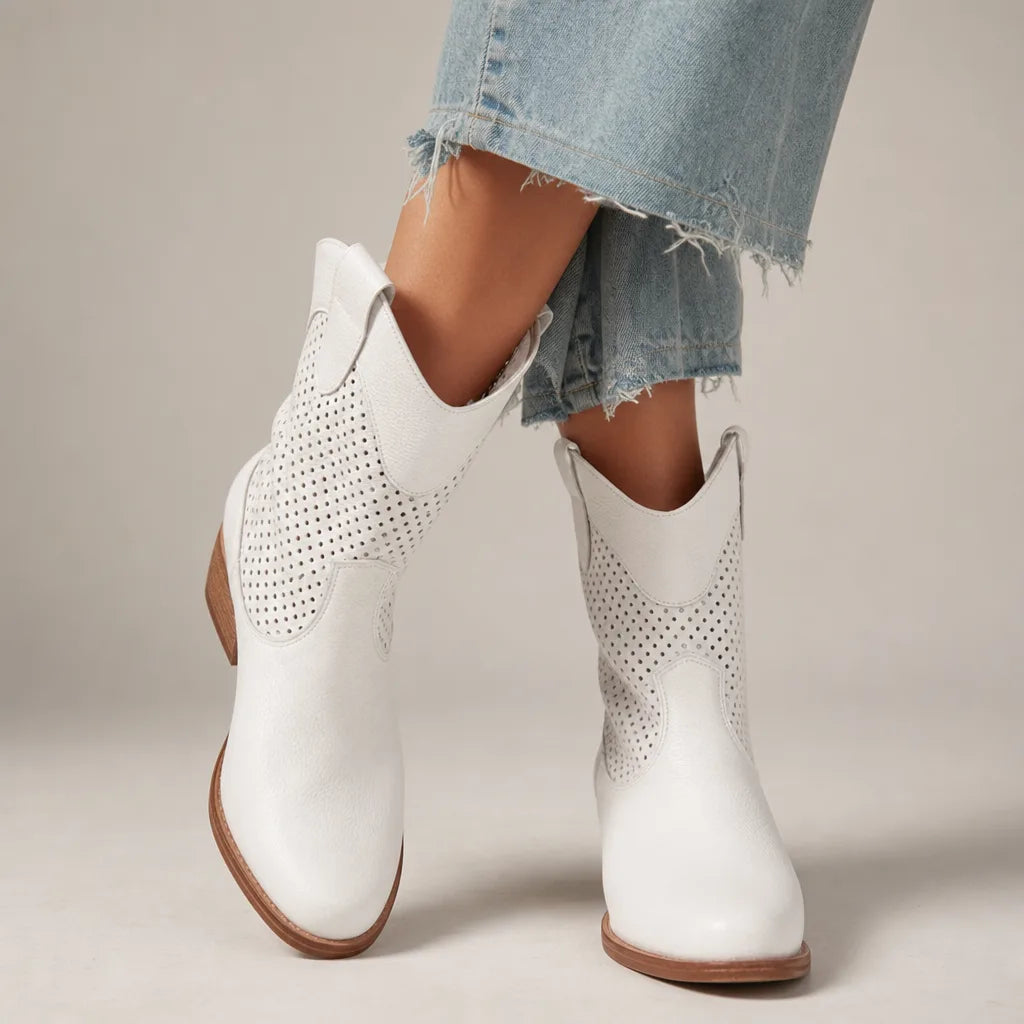 Landry Mid Heel Ankle Boots - By Qivii