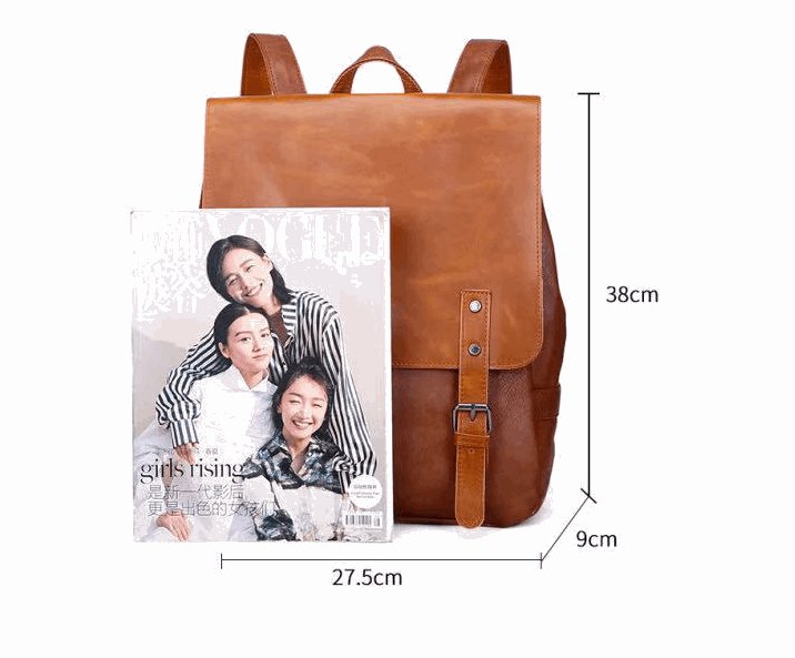 Large Capacity Synthetic Leather Backpack - By Qivii