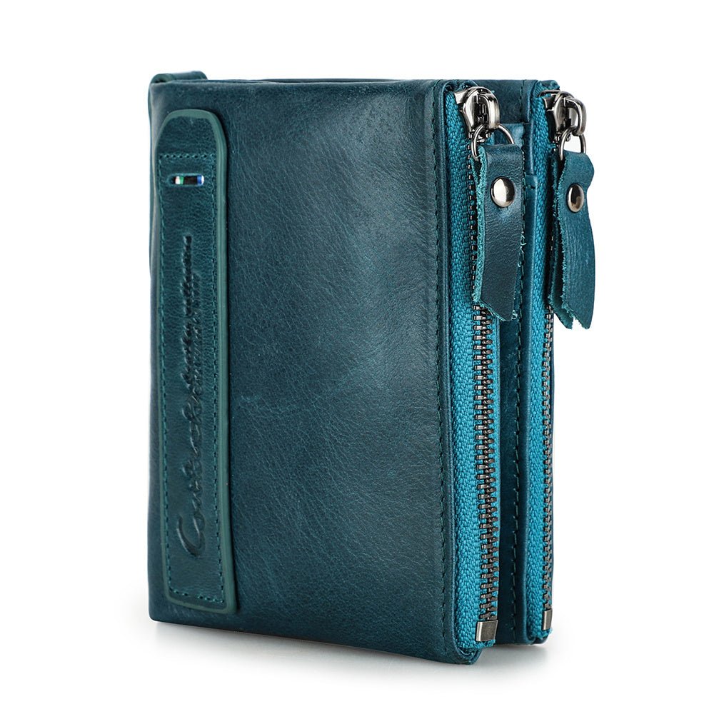 Luxury Genuine Leather Short Wallet - By Qivii