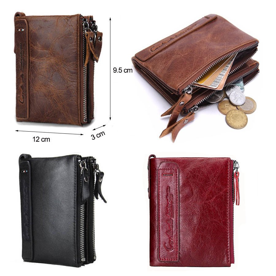 Luxury Genuine Leather Short Wallet - By Qivii