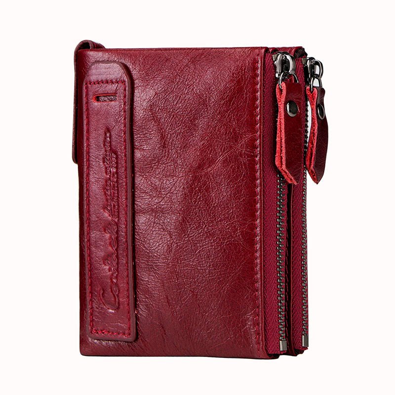 Luxury Genuine Leather Short Wallet - By Qivii
