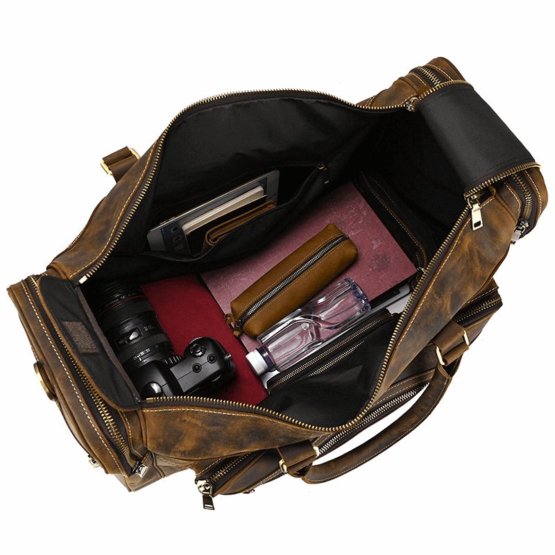 Luxury Large Capacity Retro Leather Travel Bag - By Qivii