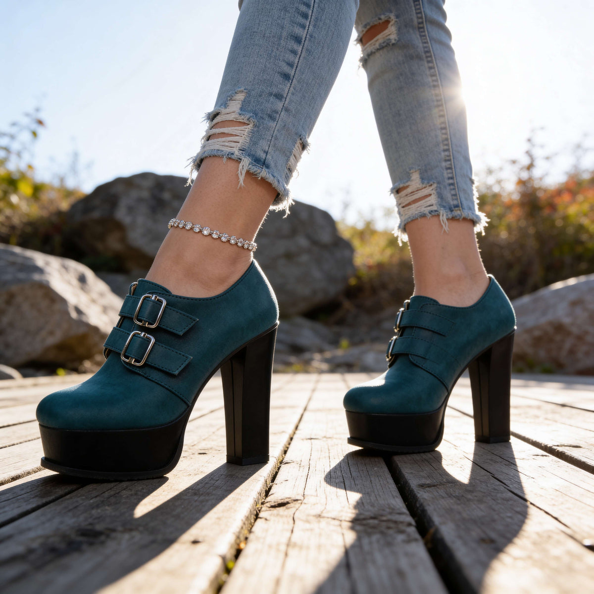 Victoria Buckle Heels - By Qivii