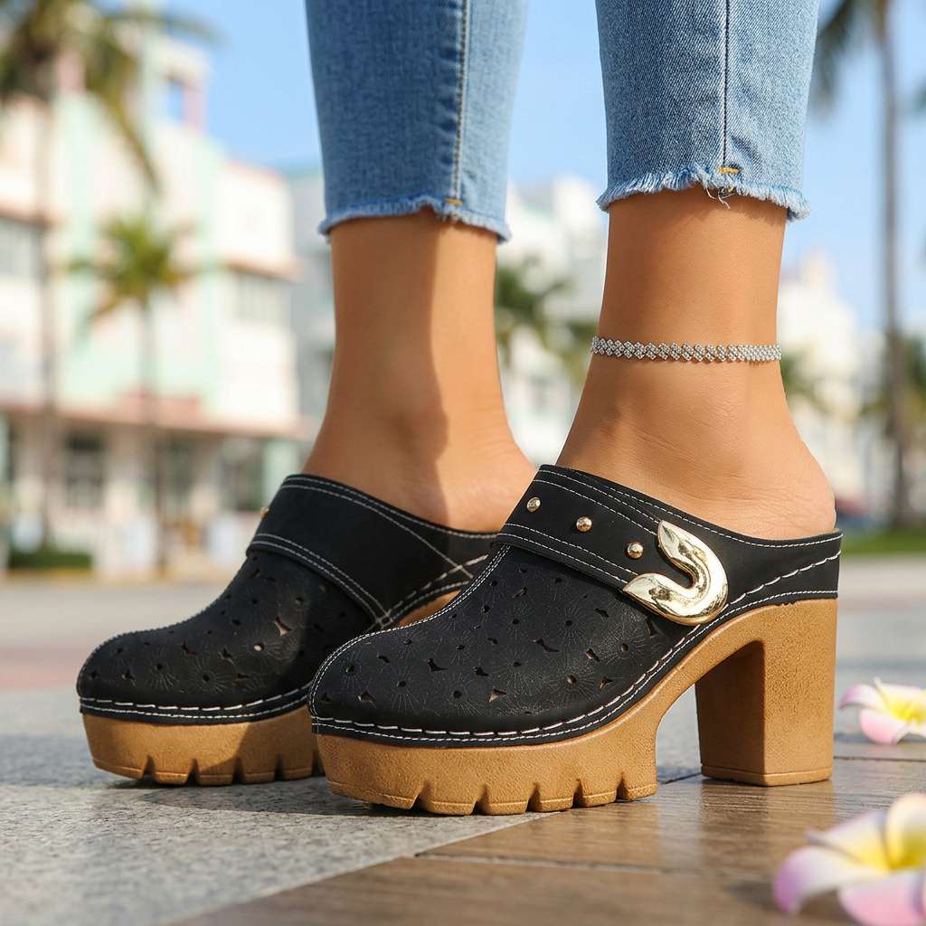 Melissa Buckle Slip-On Clogs - By Qivii
