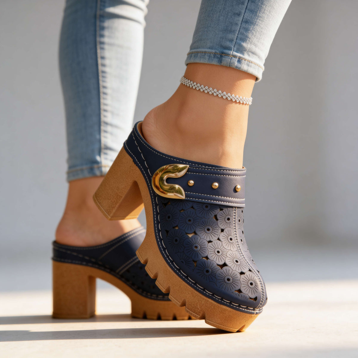 Melissa Buckle Slip-On Clogs - By Qivii