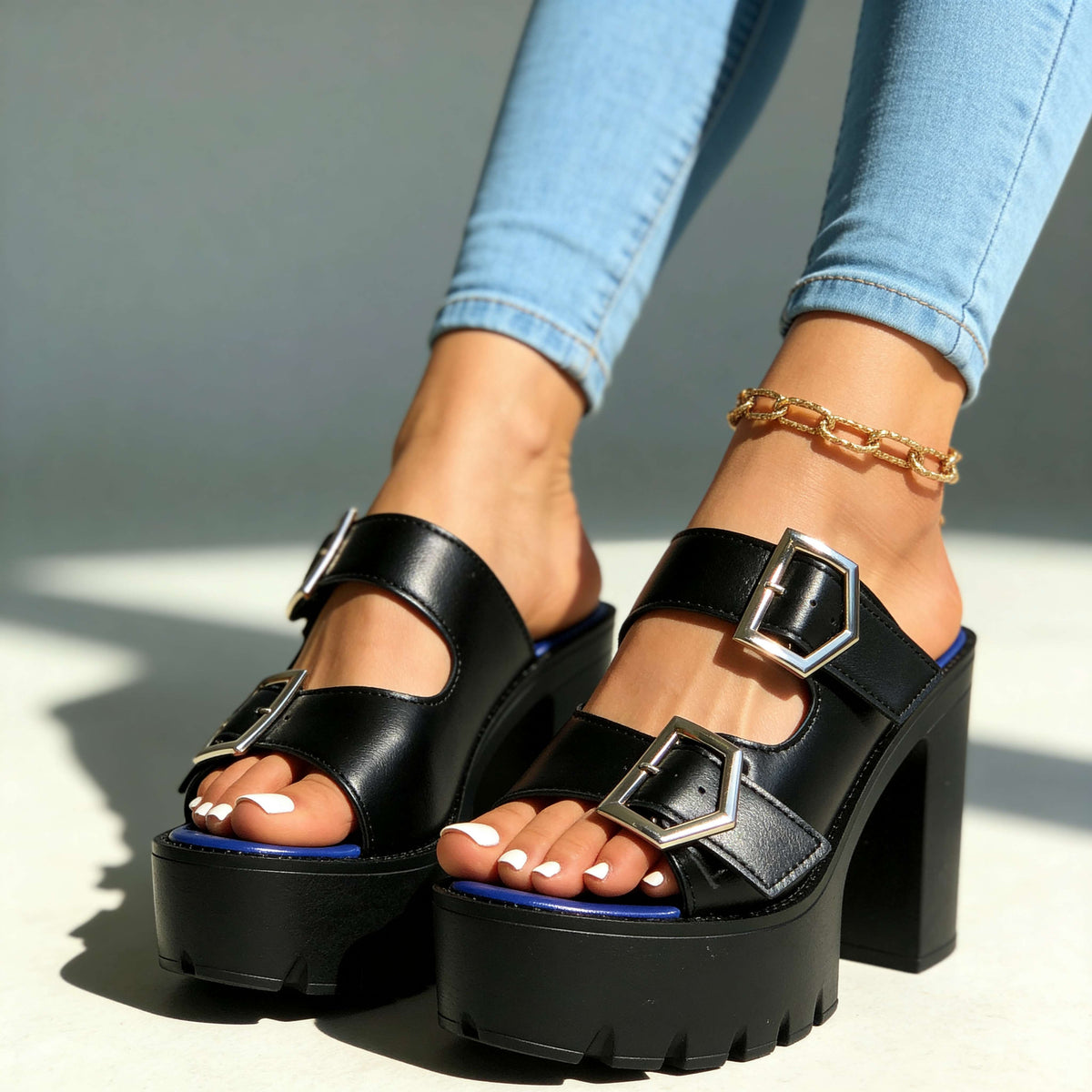 Angelina Buckle Heels - By Qivii