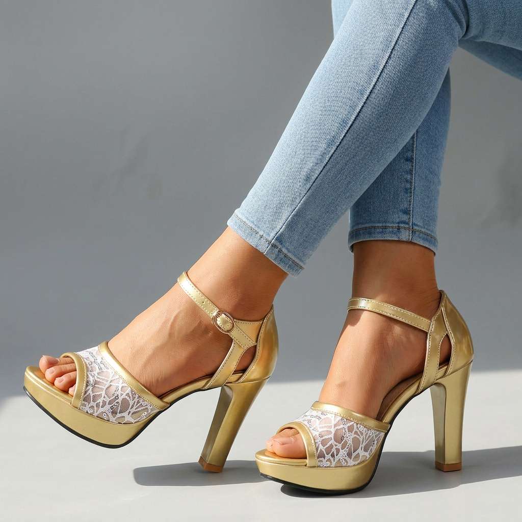 Alessia Open Toe Heels - By Qivii