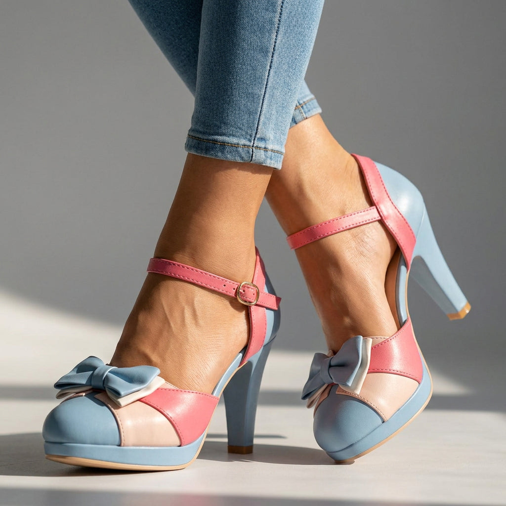 Leylah Bow Tie Heels - By Qivii