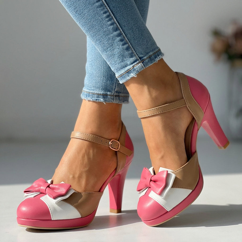 Leylah Bow Tie Heels - By Qivii