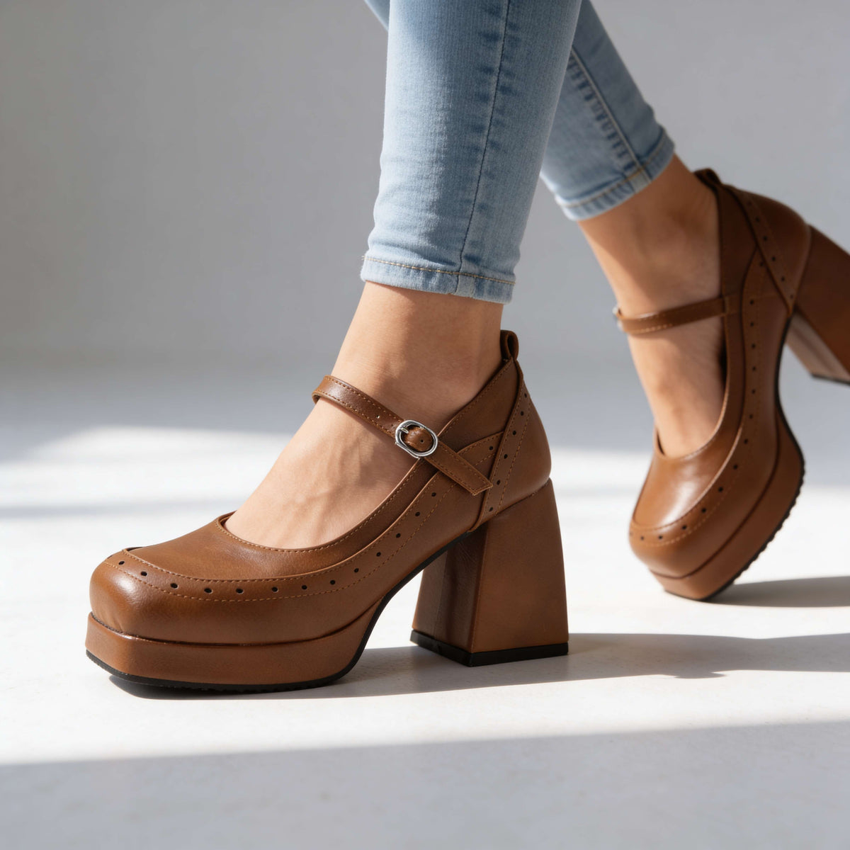 Amelia Brogue Heels - By Qivii
