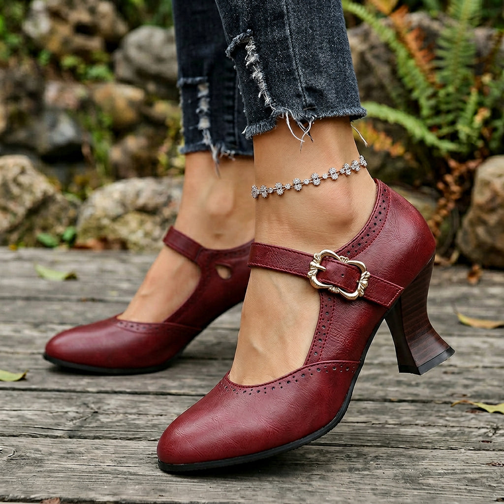 Leonia Brogue Buckle Loafers - By Qivii