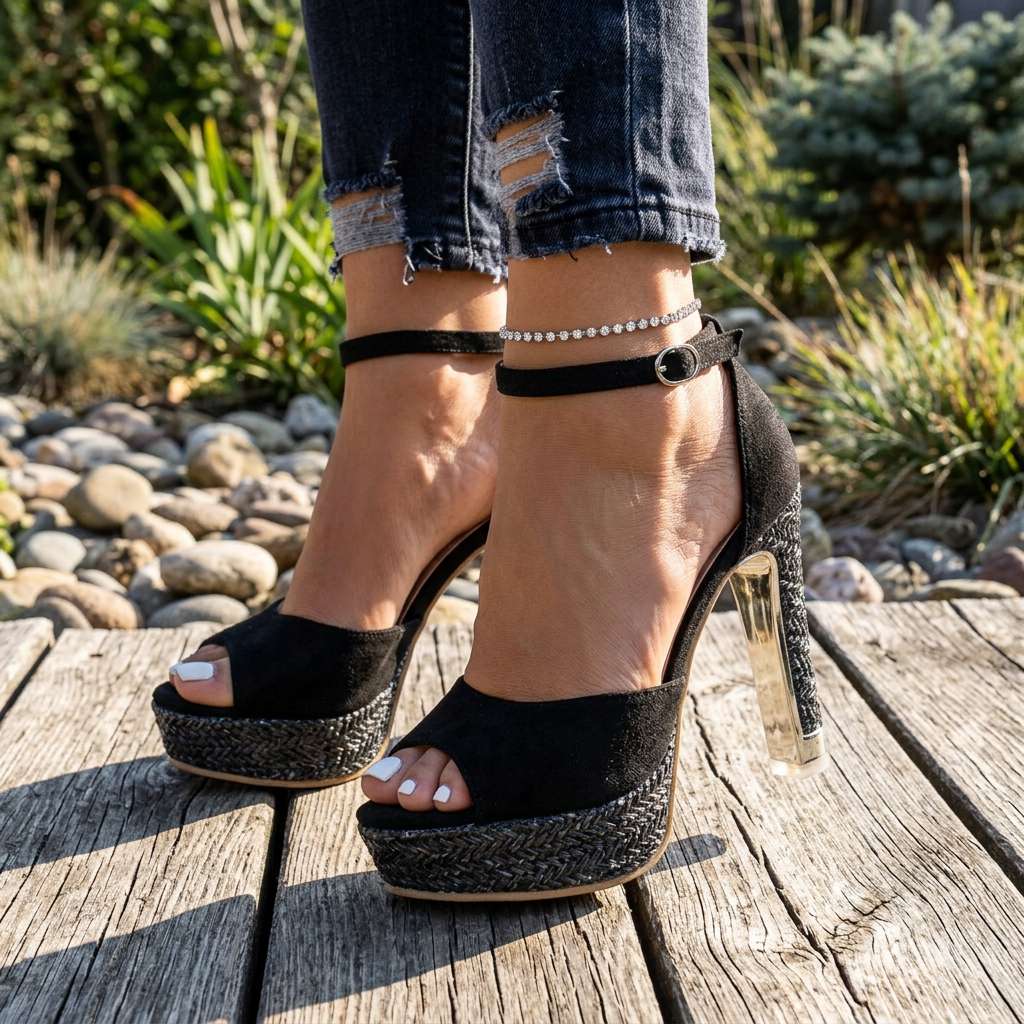 Daniella Open Toe Heels - By Qivii