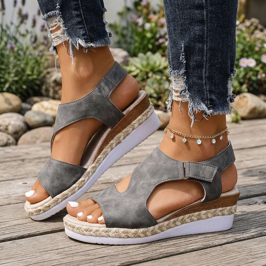 Sophia Wedge Sandals - By Qivii