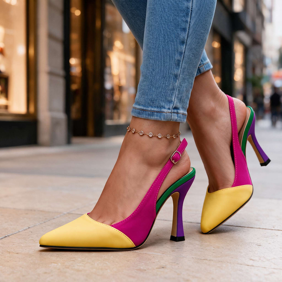 Layla Slingback Heels - By Qivii