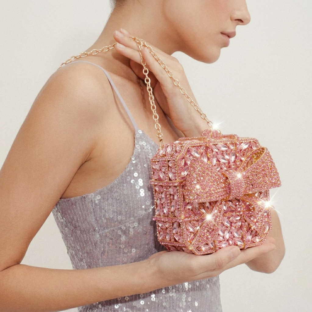 Wrapped in Love Crystal Clutch - By Qivii
