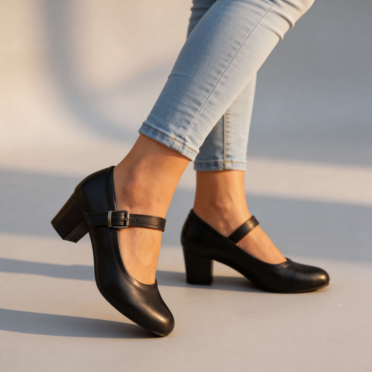 Bella Buckle Strap Pumps - By Qivii