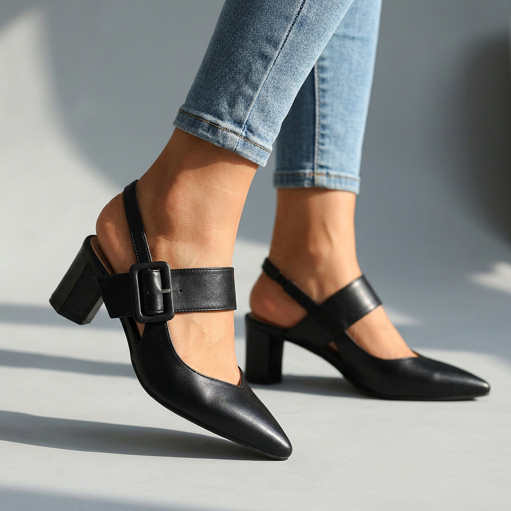 Georgiana Slingback Heels - By Qivii