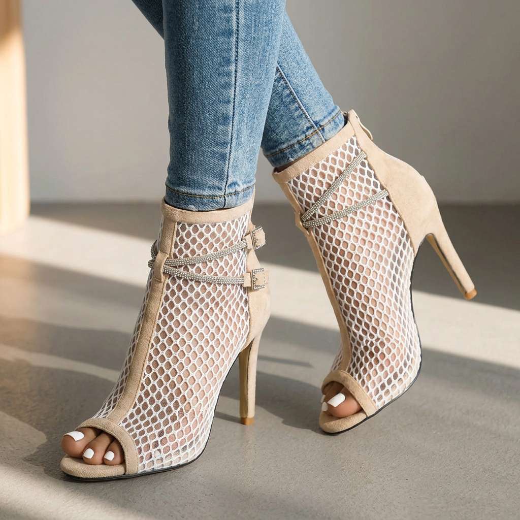 Juliana Open Toe Heels - By Qivii