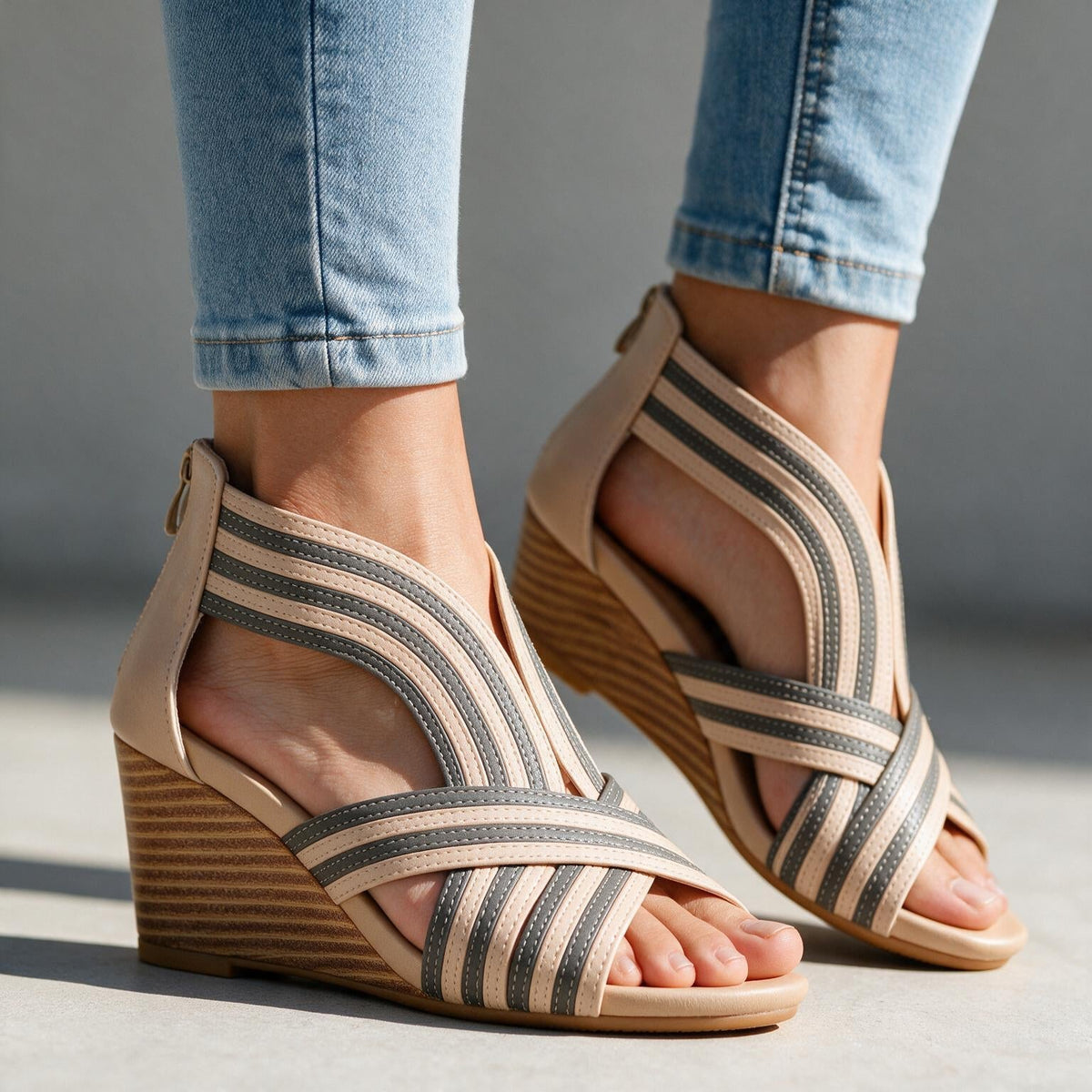 Audrey Cross-Strap Heels - By Qivii