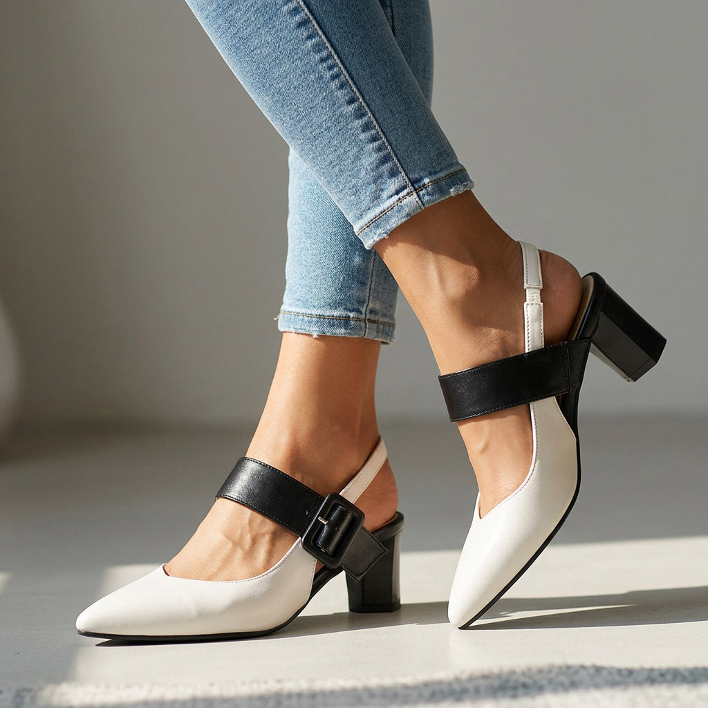 Georgiana Slingback Heels - By Qivii
