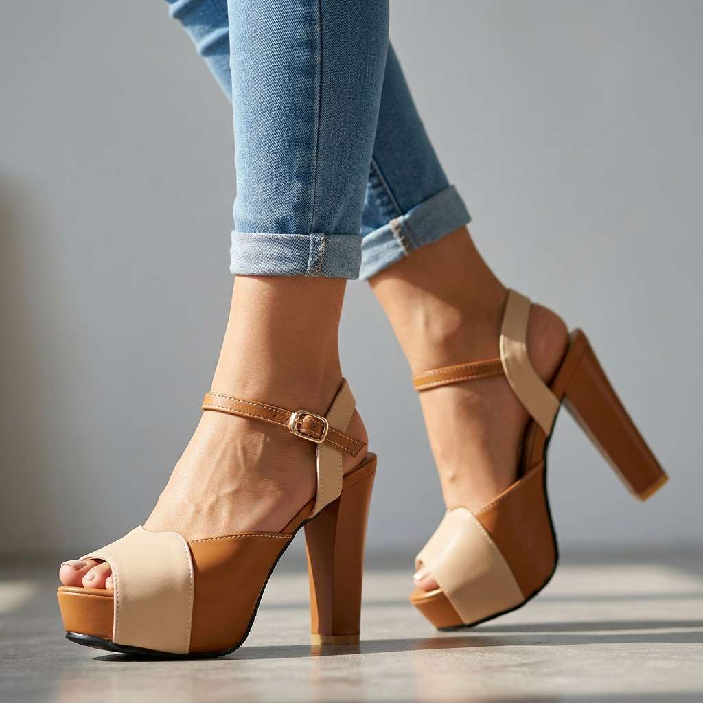 Adela Open Toe Heels - By Qivii
